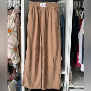 SHEIN Tan Corduroy Wide-Leg Kids Pants